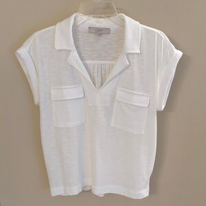 LOFT White Short-Sleeve Top